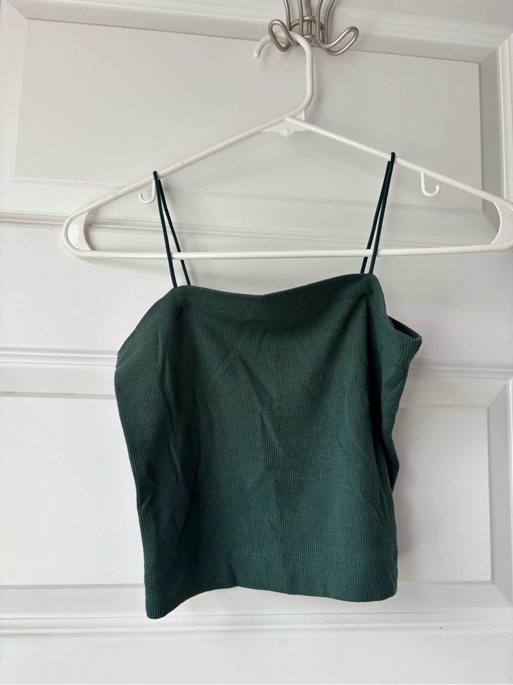 American Eagle Outfitters Dark Green Ribbed Double-Strap Cami